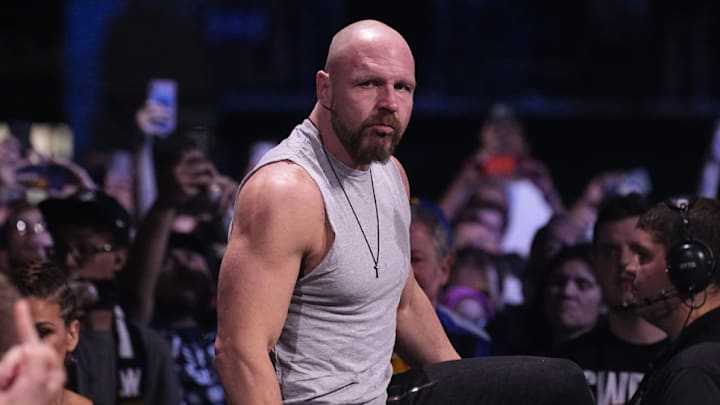 Jon Moxley making his entrance at AEW WrestleDream 2024