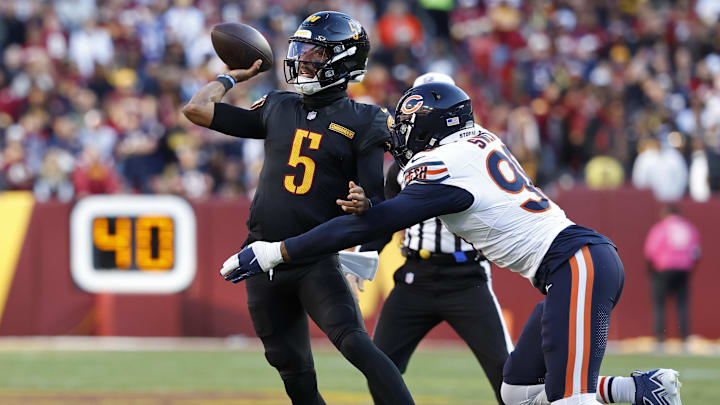 Montez Sweat's last sack came against Jayden Daniels and the Commanders. He's looking to add to the 3 1/2 total.