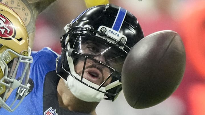 Indianapolis Colts wide receiver Michael Pittman Jr. falls