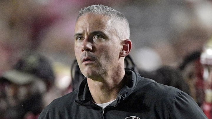 Oct 5, 2024; Tallahassee, Florida, USA; Florida State Seminoles head coach Mike Norvell during the second half against the Clemson Tigers at Doak S. Campbell Stadium. Mandatory Credit: Melina Myers-Imagn Images