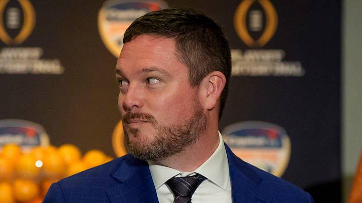 Oregon head coach Dan Lanning departs the head coaches press conference ahead of Orange Bowl on Dec. 31, 2025, in Dania Beach, Florida. Oregon head coach Dan Lanning departs the head coaches press conference ahead of Orange Bowl on Dec. 31, 2025, in Dania Beach, Florida.