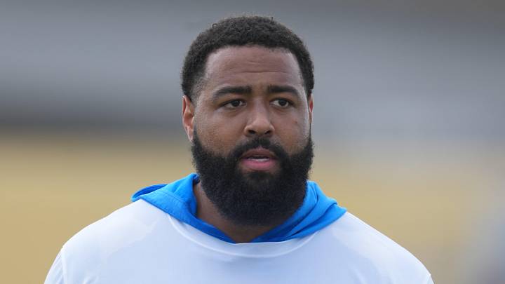 May 12, 2025; El Segundo, CA, USA; Los Angeles Chargers tackle Trey Pipkins III (79) during offseason workouts at The Bolt. Mandatory Credit: Kirby Lee-Imagn Images May 12, 2025; El Segundo, CA, USA; Los Angeles Chargers tackle Trey Pipkins III (79) during offseason workouts at The Bolt. Mandatory Credit: Kirby Lee-Imagn Images