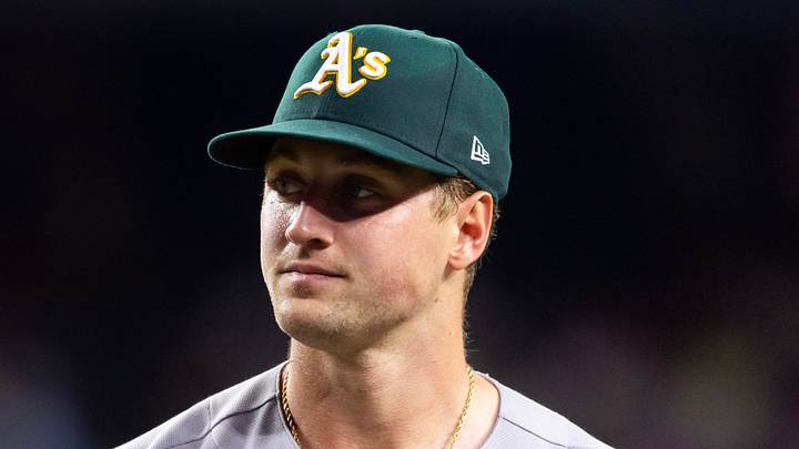 Jul 21, 2026; Phoenix, Arizona, USA; Athletics pitcher Jack Perkins against the Arizona Diamondbacks at Chase Field. Mandatory Credit: Mark J. Rebilas-Imagn Images Jul 21, 2026; Phoenix, Arizona, USA; Athletics pitcher Jack Perkins against the Arizona Diamondbacks at Chase Field. Mandatory Credit: Mark J. Rebilas-Imagn Images