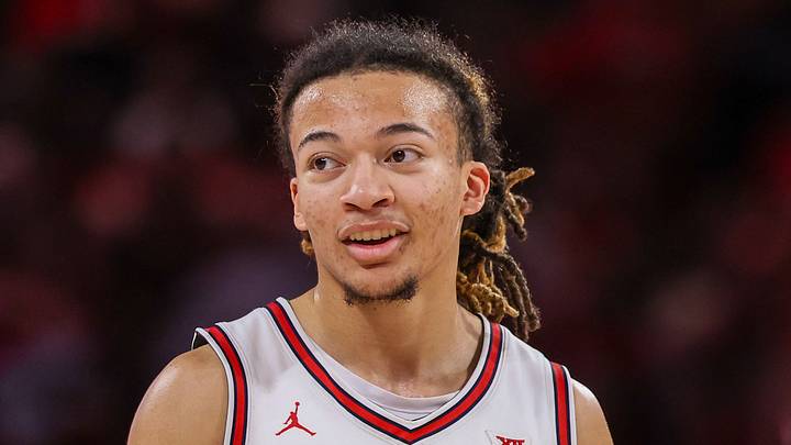 Mar 4, 2026; Houston, Texas, USA; Houston Cougars guard Kingston Flemings (4) reacts while playing against the Baylor Bears in the second half at Fertitta Center. Mandatory Credit: Thomas Shea-Imagn Images