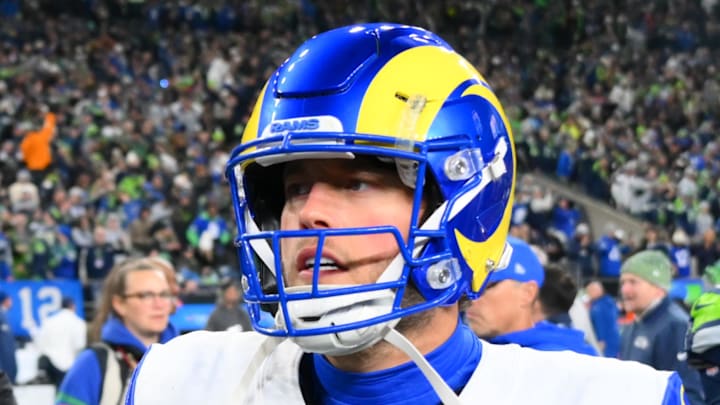 Jan 25, 2026; Seattle, WA, USA; Los Angeles Rams quarterback Matthew Stafford (9) leaves the field after the 2026 NFC Championship Game against the Seattle Seahawks at Lumen Field. Mandatory Credit: Steven Bisig-Imagn Images Jan 25, 2026; Seattle, WA, USA; Los Angeles Rams quarterback Matthew Stafford (9) leaves the field after the 2026 NFC Championship Game against the Seattle Seahawks at Lumen Field. Mandatory Credit: Steven Bisig-Imagn Images