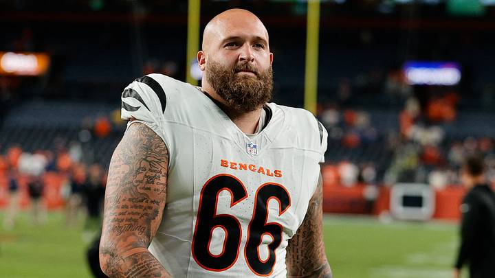 Sep 29, 2025; Denver, Colorado, USA; Cincinnati Bengals guard Dalton Risner (66) looks on after the game against the Denver Broncos at Empower Field at Mile High. Mandatory Credit: Isaiah J. Downing-Imagn Images Sep 29, 2025; Denver, Colorado, USA; Cincinnati Bengals guard Dalton Risner (66) looks on after the game against the Denver Broncos at Empower Field at Mile High. Mandatory Credit: Isaiah J. Downing-Imagn Images
