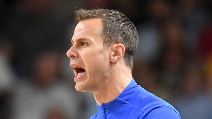 Duke Blue Devils head coach Jon Scheyer yells down court Saturday, March 21, 2026, during the NCAA Men’s Basketball Tournament second round game against the TCU Horned Frogs at Bon Secours Wellness Arena in Greenville, South Carolina.