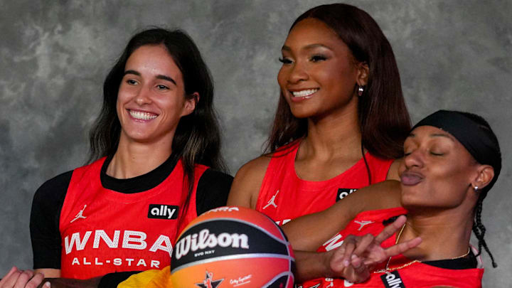 Washington Mystics' Sonia Citron, Brittney Sykes, and Kiki Iriafen take a photo before the 2025 WNBA All-Star Game Washington Mystics' Sonia Citron, Brittney Sykes, and Kiki Iriafen take a photo before the 2025 WNBA All-Star Game