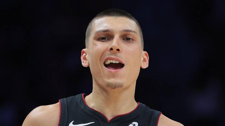 Apr 3, 2025; Miami, Florida, USA; Miami Heat guard Tyler Herro (14) reacts after scoring against the Memphis Grizzlies during the third quarter at Kaseya Center. Mandatory Credit: Sam Navarro-Imagn Images Apr 3, 2025; Miami, Florida, USA; Miami Heat guard Tyler Herro (14) reacts after scoring against the Memphis Grizzlies during the third quarter at Kaseya Center. Mandatory Credit: Sam Navarro-Imagn Images
