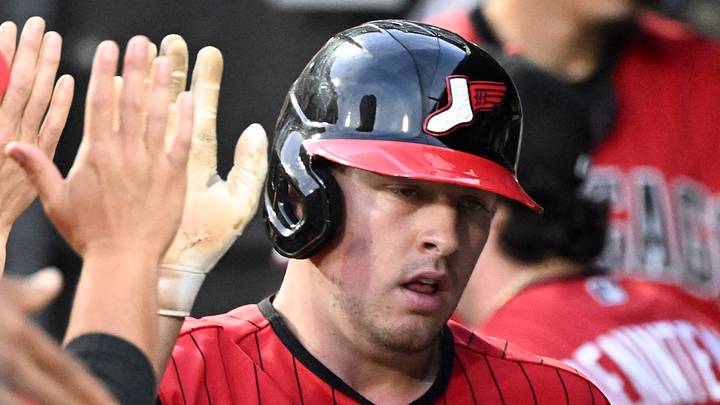 Jul 10, 2026; Chicago, Illinois, USA; Chicago White Sox catcher Kyle Teel (8) celebrates in the dugout after he scores during the fifth inning against the Athletics at Rate Field. Mandatory Credit: Matt Marton-Imagn Images Jul 10, 2026; Chicago, Illinois, USA; Chicago White Sox catcher Kyle Teel (8) celebrates in the dugout after he scores during the fifth inning against the Athletics at Rate Field. Mandatory Credit: Matt Marton-Imagn Images