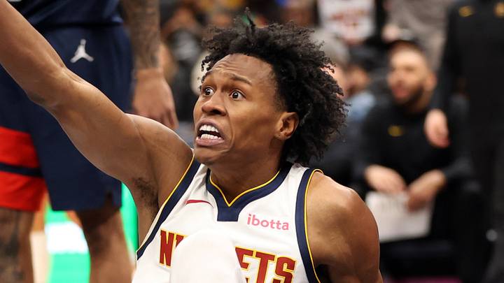 Jan 22, 2026; Washington, District of Columbia, USA; Denver Nuggets guard Peyton Watson (8) reacts to a call during the second half against the Washington Wizards at Capital One Arena. Mandatory Credit: Daniel Kucin Jr.-Imagn Images Jan 22, 2026; Washington, District of Columbia, USA; Denver Nuggets guard Peyton Watson (8) reacts to a call during the second half against the Washington Wizards at Capital One Arena. Mandatory Credit: Daniel Kucin Jr.-Imagn Images