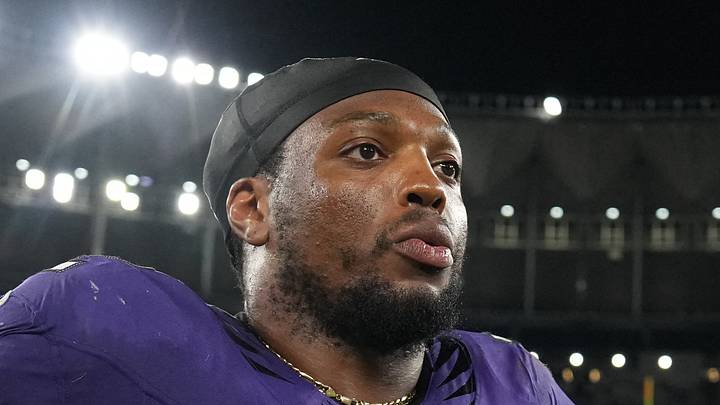 Sep 27, 2026; Rio De Janeiro, BRA;  Baltimore Ravens running back Derrick Henry (22) walks off the field after the game against the Dallas Cowboys at Maracana Stadium.  Mandatory Credit: Kirby Lee-Imagn Images