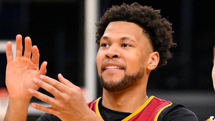 Mar 19, 2026; St. Louis, MO, USA; Iowa State Cyclones forward Joshua Jefferson (5) receives a pass during a practice session ahead of the first round of the men's 2026 NCAA Tournament at Enterprise Center. Mandatory Credit: Jeff Curry-Imagn Images