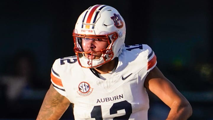 Auburn quarterback Ashton Daniels (12) runs a keeper during the second quarter against Vanderbilt at FirstBank Stadium in Nashville, Tenn., Saturday, Nov. 8, 2025.