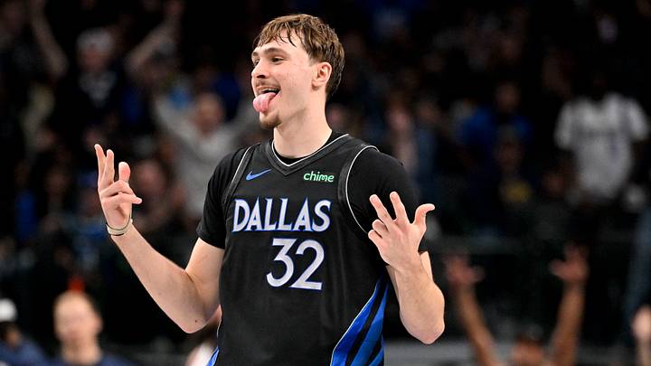 Dec 23, 2025; Dallas, Texas, USA; Dallas Mavericks forward Cooper Flagg (32) celebrates during the game between the Mavericks and the Nuggets at the American Airlines Center. Mandatory Credit: Jerome Miron-Imagn Images Dec 23, 2025; Dallas, Texas, USA; Dallas Mavericks forward Cooper Flagg (32) celebrates during the game between the Mavericks and the Nuggets at the American Airlines Center. Mandatory Credit: Jerome Miron-Imagn Images