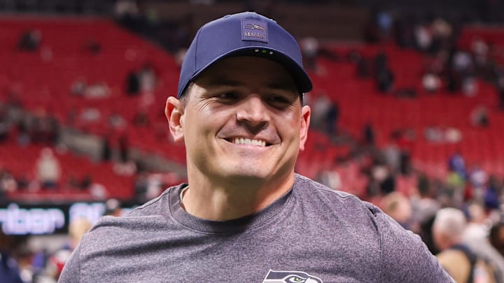 Seattle Seahawks head coach Mike Macdonald walks off the field