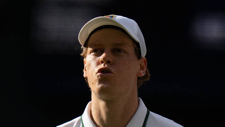 Jannik Sinner reacts during his semifinal match against Novak Djokovic Jannik Sinner reacts during his semifinal match against Novak Djokovic