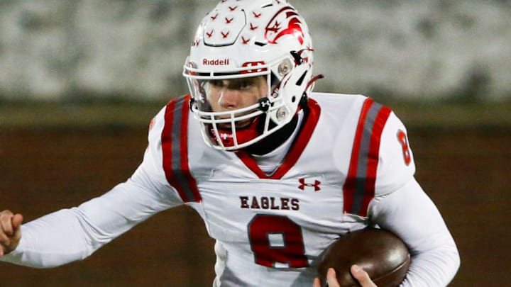 Nixa quarterback Adam McKnight will look to help guide his No. 2 Eagles to their first state championship in program history against Lee's Summit Saturday night at Spratt Memorial Stadium in St. Joseph.