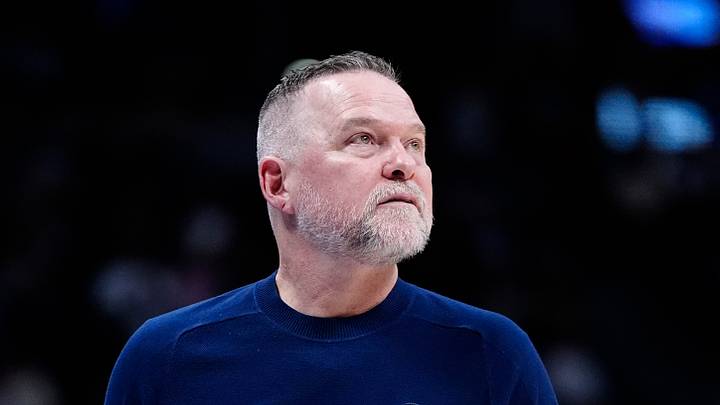 Mar 28, 2025; Denver, Colorado, USA; Denver Nuggets head coach Michael Malone during the second quarter against the Utah Jazz at Ball Arena. Mandatory Credit: Ron Chenoy-Imagn Images Mar 28, 2025; Denver, Colorado, USA; Denver Nuggets head coach Michael Malone during the second quarter against the Utah Jazz at Ball Arena. Mandatory Credit: Ron Chenoy-Imagn Images