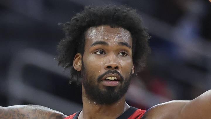 Houston Rockets forward Tari Eason (17) reacts after a play during the third quarter against the Memphis Grizzlies at Toyota Center on Apr 12, 2026.