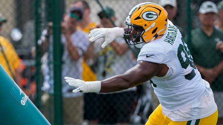 Green Bay Packers defensive lineman Javon Hargrave is shown at training camp. Green Bay Packers defensive lineman Javon Hargrave is shown at training camp.