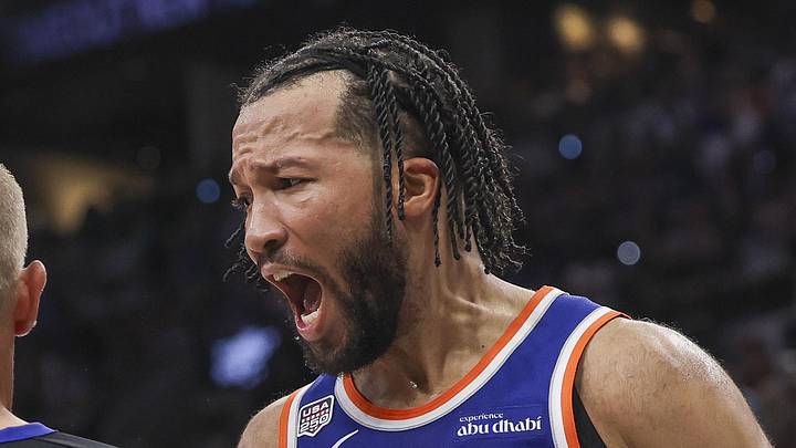 Jun 13, 2026; San Antonio, Texas, USA; New York Knicks guard Jalen Brunson (11) yells at referee Tyler Ford (39) during the third quarter during game five of the 2026 NBA Finals at Frost Bank Center. Mandatory Credit: Geoff Burke-Imagn Images Jun 13, 2026; San Antonio, Texas, USA; New York Knicks guard Jalen Brunson (11) yells at referee Tyler Ford (39) during the third quarter during game five of the 2026 NBA Finals at Frost Bank Center. Mandatory Credit: Geoff Burke-Imagn Images