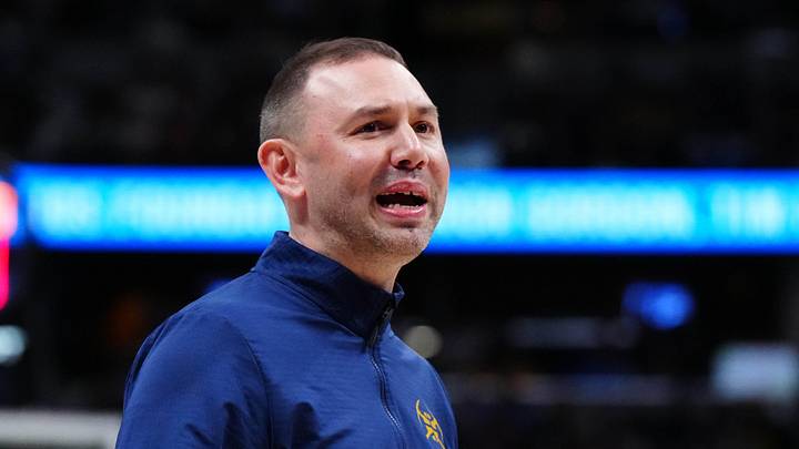 Apr 20, 2026; Denver, Colorado, USA; Denver Nuggets head coach David Adelman reacts to a foul in the first half against the Minnesota Timberwolves during game two of the first round of the 2026 NBA Playoffs at Ball Arena. Mandatory Credit: Ron Chenoy-Imagn Images Apr 20, 2026; Denver, Colorado, USA; Denver Nuggets head coach David Adelman reacts to a foul in the first half against the Minnesota Timberwolves during game two of the first round of the 2026 NBA Playoffs at Ball Arena. Mandatory Credit: Ron Chenoy-Imagn Images