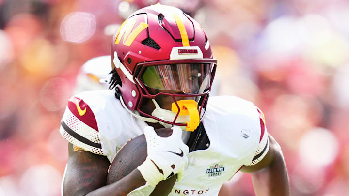 Washington Commanders running back Jacory Croskey-Merritt 