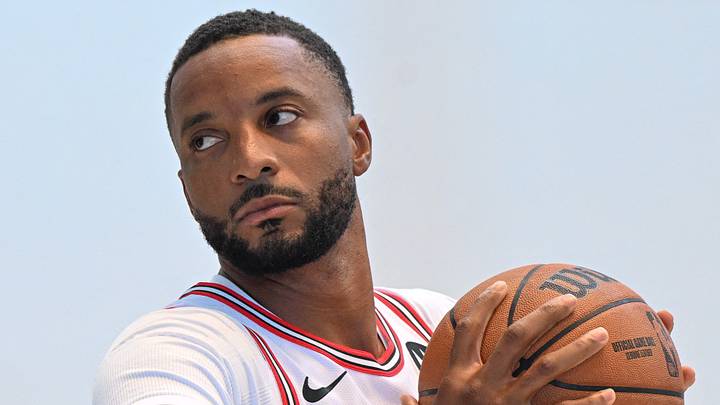 Sep 28, 2026; Chiacgo, Il, USA; Chicago Bulls guard Norman Powell (24) poses during media day. Mandatory Credit: Matt Marton-Imagn Images Sep 28, 2026; Chiacgo, Il, USA; Chicago Bulls guard Norman Powell (24) poses during media day. Mandatory Credit: Matt Marton-Imagn Images