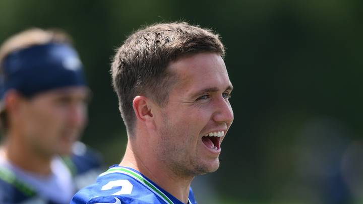 Seattle Seahawks quarterback Drew Lock during training camp