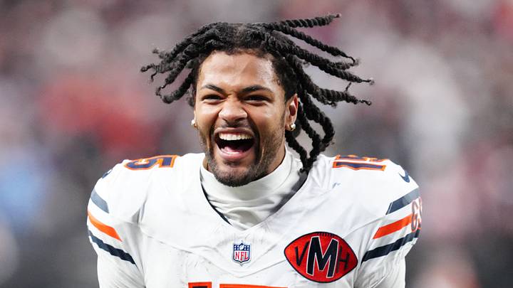 Chicago Bears wide receiver Rome Odunze (15) celebrates