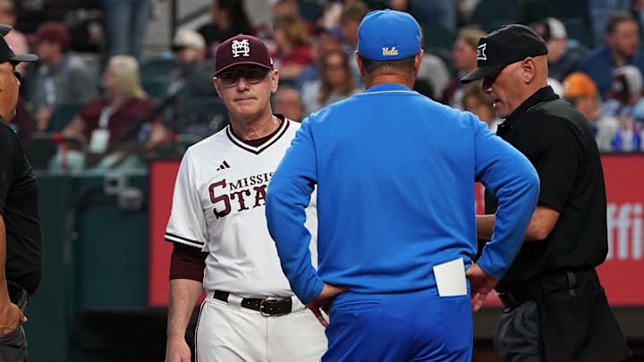 UCLA Bruins against Mississippi State Bulldogs during the Amegy Bank College Baseball Series at Globe Life Field.