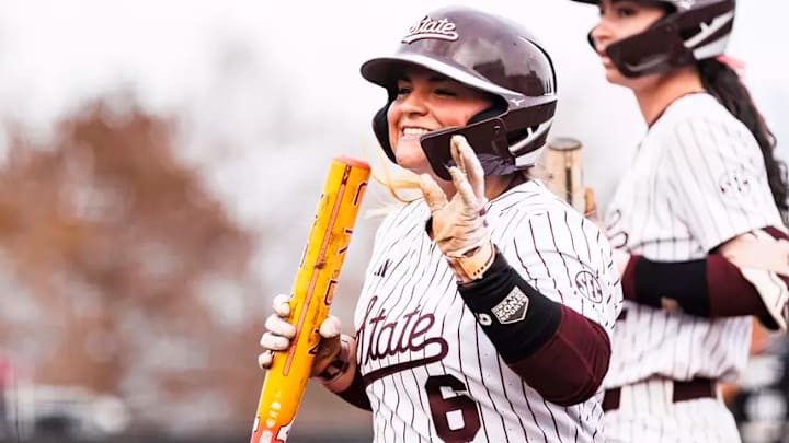 Mississippi State Infielder Carson Smith (#6) during the game between the Delaware State Hornets and the Mississippi State Bulldogs at Nusz Park in Starkville, MS.