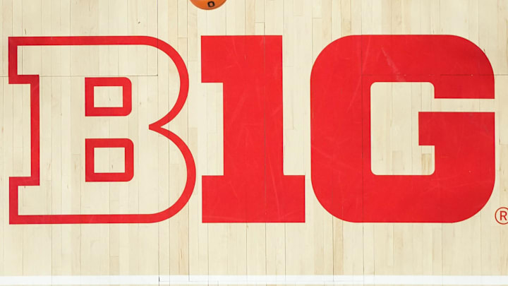 The Big Ten conference logo pictured at Value City Arena in Columbus, Ohio.