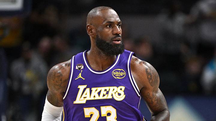 Los Angeles Lakers forward LeBron James (23) runs down court during the first quarter against the Indiana Pacers at Gainbridge Fieldhouse. Los Angeles Lakers forward LeBron James (23) runs down court during the first quarter against the Indiana Pacers at Gainbridge Fieldhouse.