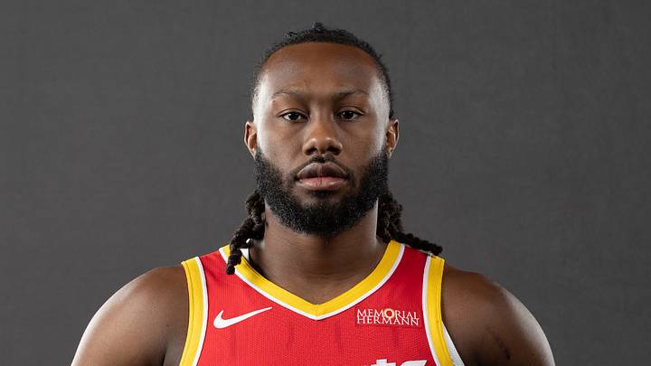 Sep 22, 2026; Houston, TX, USA;  Houston Rockets guard Bruce Thornton (2) poses for a picture during media day at Hilton Americas hotel. Mandatory Credit: Troy Taormina-Imagn Images