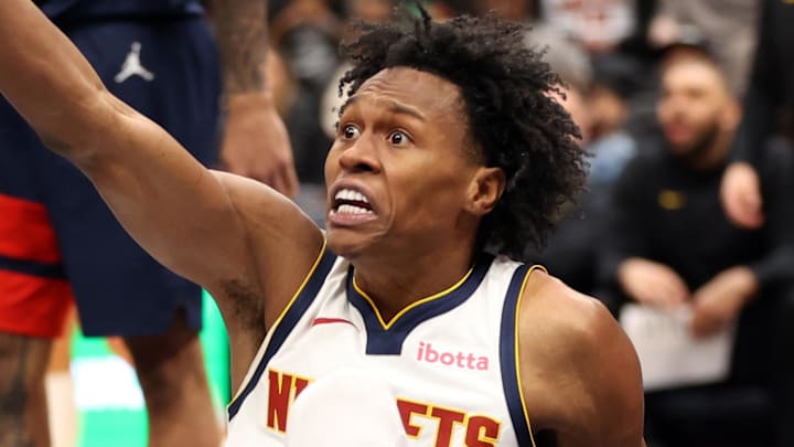 Jan 22, 2026; Washington, District of Columbia, USA; Denver Nuggets guard Peyton Watson (8) reacts to a call during the second half against the Washington Wizards at Capital One Arena. Mandatory Credit: Daniel Kucin Jr.-Imagn Images Jan 22, 2026; Washington, District of Columbia, USA; Denver Nuggets guard Peyton Watson (8) reacts to a call during the second half against the Washington Wizards at Capital One Arena. Mandatory Credit: Daniel Kucin Jr.-Imagn Images