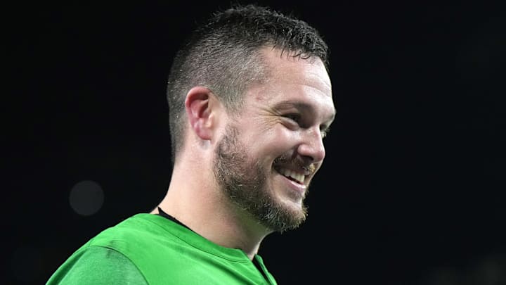 Dec 28, 2022; San Diego, CA, USA; Oregon Ducks head coach Dan Lanning reacts after the 2022 Holiday Bowl against the North Carolina Tar Heels at Petco Park. Mandatory Credit: Kirby Lee-Imagn Images