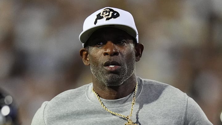 Sep 20, 2025; Boulder, Colorado, USA; Colorado Buffaloes head coach Deion Sanders before the game against the Wyoming Cowboys at Folsom Field.