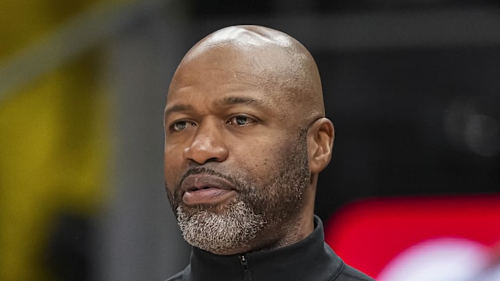 Orlando Magic head coach Jamahl Mosley on the court during the game against the Atlanta Hawks.