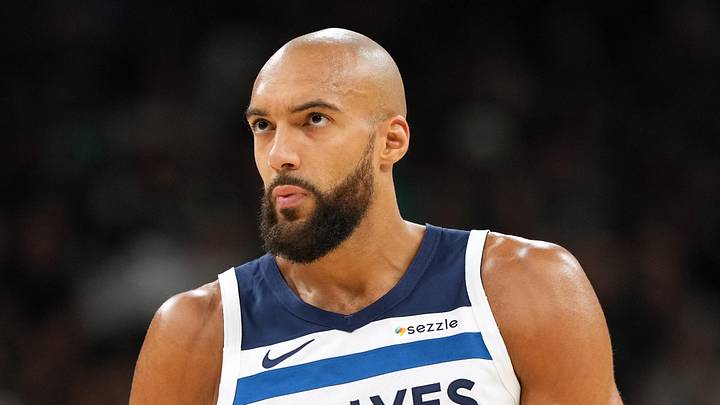 May 12, 2026; San Antonio, Texas, USA; Minnesota Timberwolves center Rudy Gobert (27) during the first half of game five of the first round of the 2026 NBA Playoffs against the San Antonio Spurs at Frost Bank Center. Mandatory Credit: Scott Wachter-Imagn Images