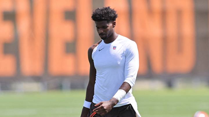 Jul 29, 2026; Berea, OH, USA; Cleveland Browns quarterback Shedeur Sanders (2) walks off the field during training camp at CrossCountry Mortgage Campus. Mandatory Credit: Ken Blaze-Imagn Images Jul 29, 2026; Berea, OH, USA; Cleveland Browns quarterback Shedeur Sanders (2) walks off the field during training camp at CrossCountry Mortgage Campus. Mandatory Credit: Ken Blaze-Imagn Images