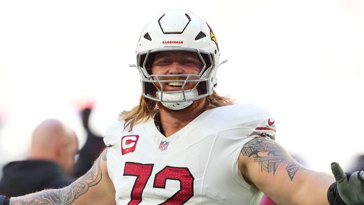 Dec 21, 2025; Glendale, Arizona, USA; Arizona Cardinals center Hjalte Froholdt (72) on the field during warm ups prior to a game against the Atlanta Falcons at State Farm Stadium. Mandatory Credit: Joe Camporeale-Imagn Images Dec 21, 2025; Glendale, Arizona, USA; Arizona Cardinals center Hjalte Froholdt (72) on the field during warm ups prior to a game against the Atlanta Falcons at State Farm Stadium. Mandatory Credit: Joe Camporeale-Imagn Images