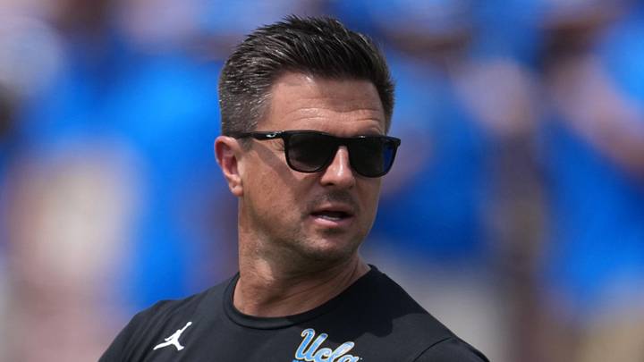 May 2, 2026; Pasadena, CA, USA; UCLA Bruins coach Bob Chesney reacts during the spring game at Rose Bowl. Mandatory Credit: Kirby Lee-Imagn Images May 2, 2026; Pasadena, CA, USA; UCLA Bruins coach Bob Chesney reacts during the spring game at Rose Bowl. Mandatory Credit: Kirby Lee-Imagn Images