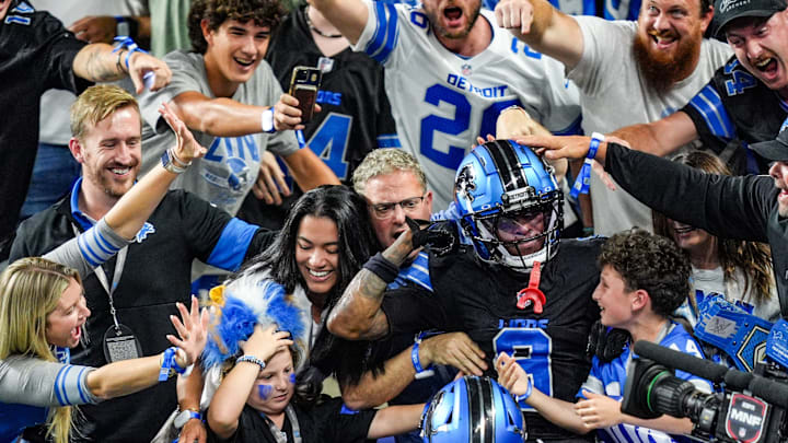 Detroit Lions wide receiver Jameson Williams (9). Detroit Lions wide receiver Jameson Williams (9).