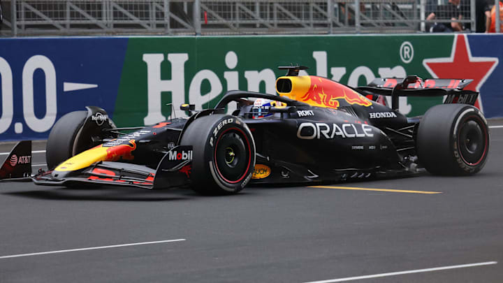 [US, Mexico & Canada customers only] March 23, 2025; Shanghai, CHINA; Max Verstappen crosses the line to finish in fourth place during the F1 Chinese Grand Prix at Shanghai International Circuit. Mandatory Credit: Go Nakamura/Reuters via Imagn Images