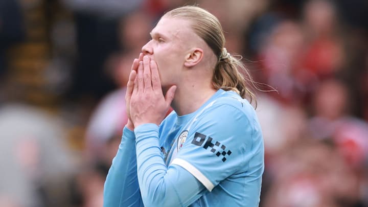 Erling Haaland has been kept quiet in decisive matches during his time in England. 