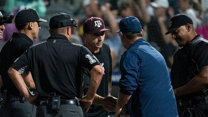 Texas A&M Aggies head coach Michael Earley and Auburn Tigers head coach Butch Thompson shake hands as Auburn Tigers take on Texas A&M Aggies Texas A&M Aggies head coach Michael Earley and Auburn Tigers head coach Butch Thompson shake hands as Auburn Tigers take on Texas A&M Aggies