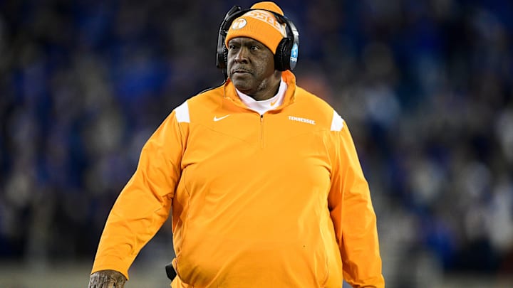 Tennessee Defensive Line Coach Rodney Garner during an SEC football game between Tennessee and Kentucky at Kroger Field in Lexington, Ky. on Saturday, Nov. 6, 2021.
Kns Tennessee Kentucky Football Tennessee Defensive Line Coach Rodney Garner during an SEC football game between Tennessee and Kentucky at Kroger Field in Lexington, Ky. on Saturday, Nov. 6, 2021.
Kns Tennessee Kentucky Football