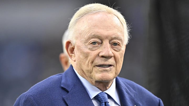 Cowboys owner Jerry Jones looks on before the game against the Green Bay Packers at AT&T Stadium.